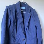 Draper James  RSVP Textured  Blue Blazer w/gold color button SZ S Photo 3