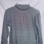 Michael Stars Michael Star Gray Long Sleeve 100% American Mock Neck Tunic Shirt One Size Photo 3