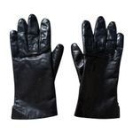 Fownes Black Leather Gloves Fur Lined Soft Size 7 Photo 0