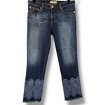 Tory Burch Embroidered Raw Hem Ankle Jeans Women’s Size: 30 Photo 1