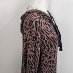All Worthy Animal Print Hoodie Size XXS Brown and Black Leopard Print Top Photo 3