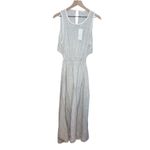Little Lies Exceptionally Breezy Beige Linen Cutout Maxi Dress With Pockets New White Size L Photo 1