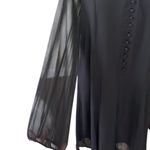 Joie  Black Chiffon Balloon Sleeve Button Front Mini Dress Photo 11