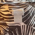 Chico's  Brown and Off-white Leaf Print Blouse Top 3 16 XL Photo 4