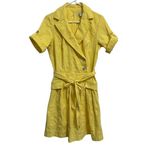 Liz Claiborne Vintage  Yellow Belted Shirt Dress‎ Midi Career Workwear Chic SZ 12 Photo 1