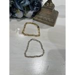 Paperclip bracelet lot one 18k Gold filled and one 925 silver‎ Photo 3