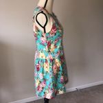 English Rose Dress Size M Juniors Jeweled Neckline Floral Blue Pink Sleeveless Photo 3