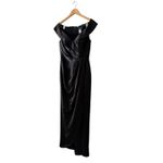 La Femme Surplice Off The Shoulder Column Gown In Black Size 8 $365.00 Photo 2