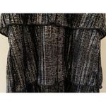 Soulmates Black Silver Shimmer High Collar Ruffle Layered Women's Sz S Tank Top Photo 6
