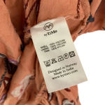 ByTimo Ruched Floral Embroidered Jacquard Dress Balloon Sleeves Coral Size XS Pink Photo 11