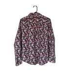 st. john's bay  Navy Blue Multi Floral Long Sleeve Button Down Blouse Women Sz MP Photo 1