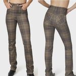 We Wore What  | Green Plaid The Icon High Rise Jeans Sz 31 Photo 1