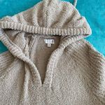 SO  Women’s Brown Fuzzy Hooded Sweater Photo 2