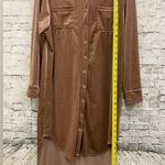 Camel brown velvet shirt dress button up sz S nwt Tan Photo 2