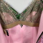 Natasha Zinko Pink & Green Sakura Floral Print Sweetheart Midi Dress Size 8 Photo 12