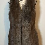 REVUE WOMEN’S GREY/BROWN FAUX FUR LINED V NECK VEST w/POCKETS SIZE MEDIUM Gray Photo 0