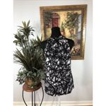 Cato  Women’s Sleeveless Beaded Neck Top Medium Black White Abstract Print Photo 3