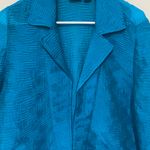 Chico's Vibrant Teal Blue Textured Jacket Blazer Tunic Sz 2 -L 12 Photo 8