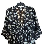 CAbi Kimono Cover Up Women Medium Multicolor Daisy Floral Print Tie Front Duster Photo 1