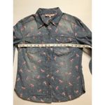Juicy Couture  Denim/Pink Floral Print Button Down Top Shirt Sz S Photo 1