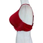 VADALALA Elegant Red Lace Bra Lace Detail Underwire Padded Bra Size 42 D Photo 3