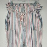 Indigo Rein Linen Blend Belted Paperbag Jogger Pants Photo 3