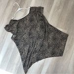 Vintage Babydoll Top Black (size 3x) y2k leopard animal print asymmetrical party Photo 1