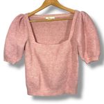 Boden Soft Knit Square Neckline Puff Sleeve Blush Pink Short Sleeve Sweater Top Size XS Photo 0