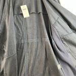 J.Jill  Large Faux Suede Draped Jacket Open Front Pockets Cardigan Navy Blue NEW Photo 7