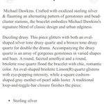 Michael Dawkins Sterling Silver & Gemstone Bracelet Amethyst Multi 7" Rose Photo 10