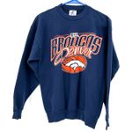 Logo Athletic Size Medium‎ Pullover Sweatshirt Denver Broncos Graphic Print Blue Photo 0