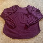 Pilcro  Anthropologie Ruffled Raglan Thermal Top Purple SMALL Photo 11