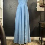Azazie  Light Blue Satin Dress Photo 5