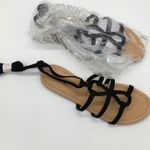 JustFab NIB Olympia Flat Sandal in Black - 8.5 Photo 1