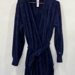 Savage X Fenty Size M/L Navy Blue Robe Side Pocket Removable Belt Comfy Plush Photo 10