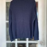 Eddie Bauer Womens XL Navy Ribbed Cable Knit Cotton Long Sleeve Sweater Academia Photo 1