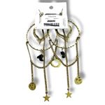 Free People Dancing In The Street Hoops Gold NWT Bohemian Witchy Moon Stars Photo 7