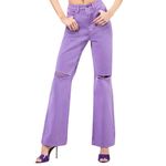 AFRM Oden High Waist Jean Flare Leg Distressed Purple Women's Lavender Jeans 26 Photo 2