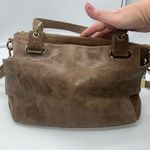 Vince Camuto  Metallic Taupe Leather Multi‎ Compartment Convertible Shoulder Bag Photo 8