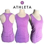 Athleta Fastest Track Racerback Ruched Scoop Neck Sleeveless Purple Tank Size XS Photo 1