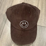 Corduroy brown smiley baseball hat Photo 0