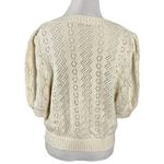 Free People Ethereal Dainty Pointelle Open Knit Pullover Sweater Ivory Medium Photo 5