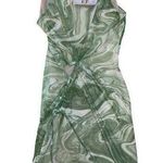 Naked Wardrobe  NWT lime green white swirl cutout mini dress women’s size XL Photo 0