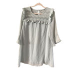 Entro Women's Light Green Mini Dress with White Lace Trim - Size S Photo 5