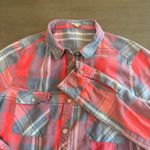 Charlotte Russe  Women's Plaid Flannel Shirt Top Button Down Size‎ L Photo 1