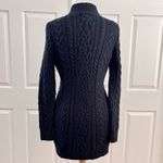 Vintage LL Bean Sweater Cardigan Cable Knit Wool Ireland XS S Small Blue Photo 3