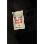 RE/DONE X Hanes 60s Mock Neck Long Sleeve Tee Size Medium Black Photo 3