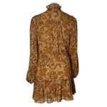 HOUSE OF HARLOW 1960 Paisley Ruffle Mock Neck Mini Dress Semi Sheer Lined Size 6 Photo 2