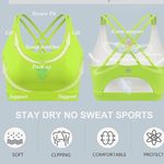 RUNNING GIRL Women's Strappy Sports Bra Sexy Cross Back Bra size xsmall Green Photo 5