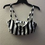 Shade & Shore Black and White Striped Bikini Top XL Photo 1